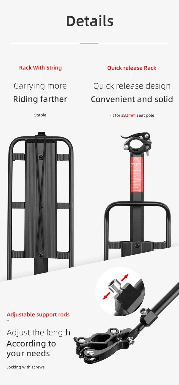Rockbros 33210004001 bicycle rack with shelf - blackeng