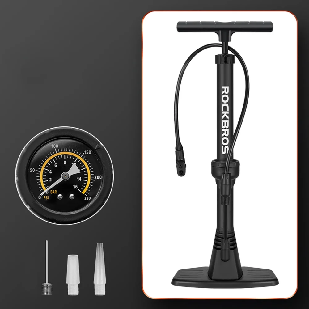 Rockbros 42510001001 floor bicycle pump - blackeng