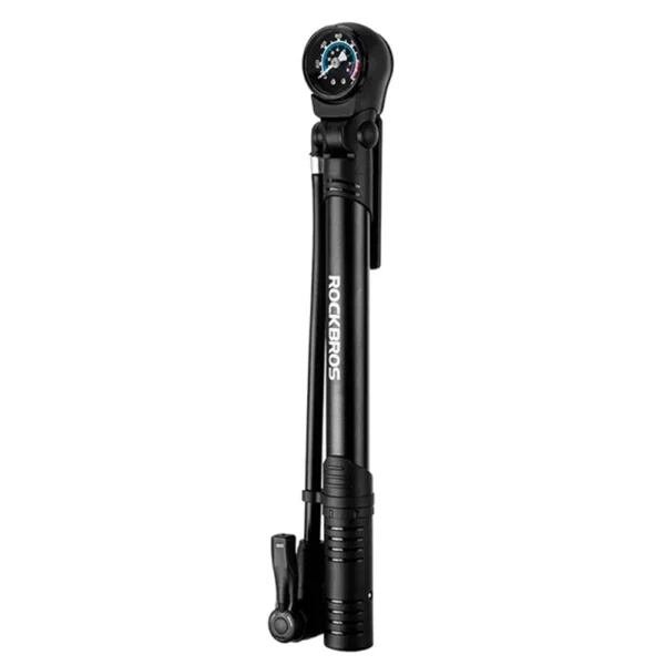 Rockbros 42310006001 bicycle pump with pressure gauge - blackeng