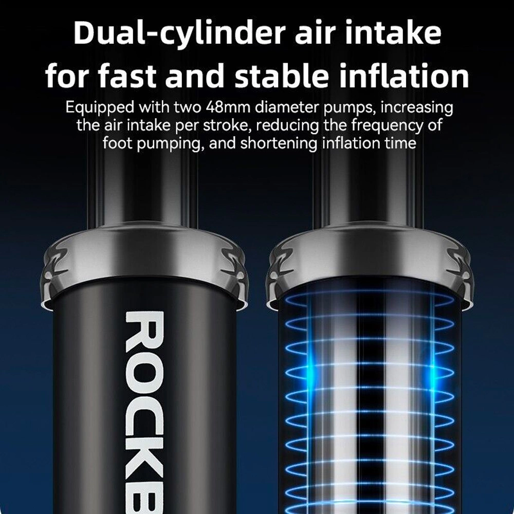 Rockbros 42430001001 foot pump with display - blackeng
