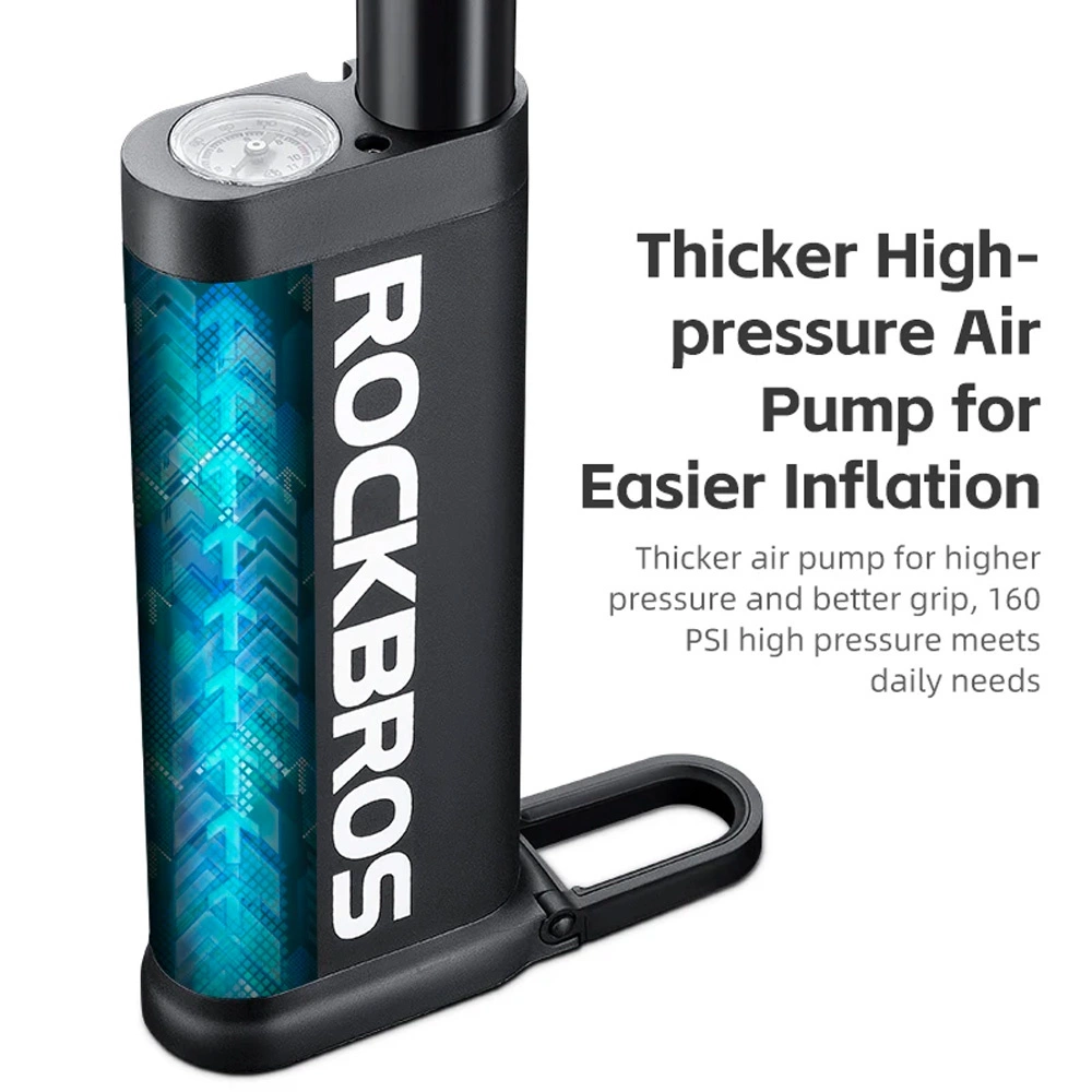 Rockbros 42310007001 floor bicycle pump - blackeng
