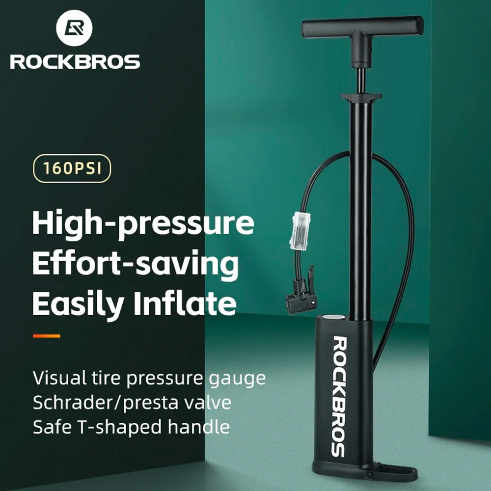 Rockbros 42310007001 floor bicycle pump - blackeng
