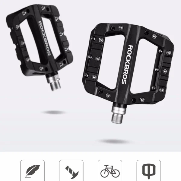 Rockbros 2017-12CBK Nylon Bicycle Pedal Set - Blackeng