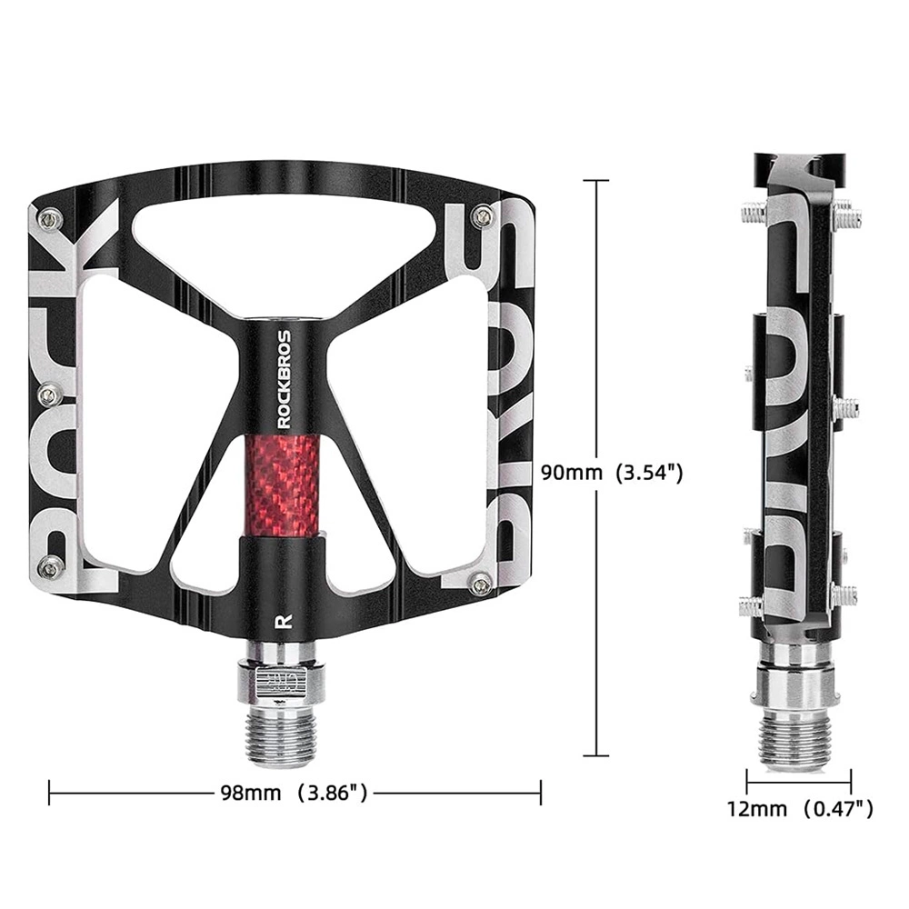 Rockbros 37213071001 Aluminum Alloy Bicycle Pedal Set - Blackeng