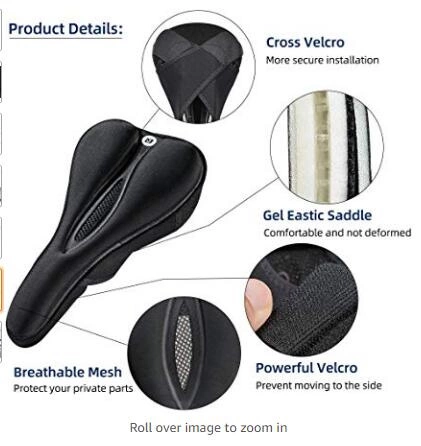 Rockbros LF047-S silicone gel bicycle seat cover size M - blackeng