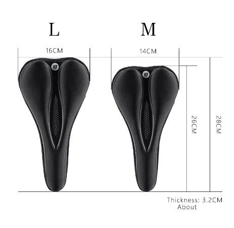 Rockbros LF047-B silicone gel bicycle seat cover size L - blackeng