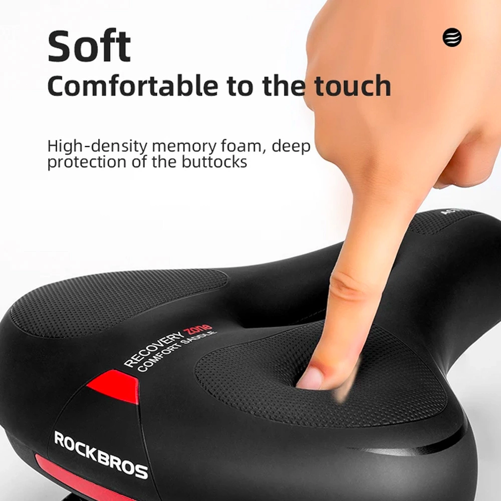 Rockbros AQ-6090R bicycle saddle - black and redeng