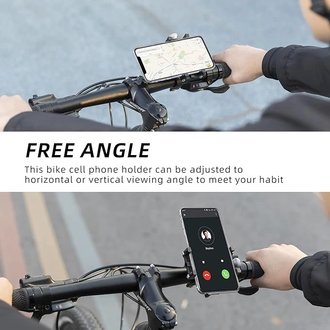 Rockbros 699-BK Aluminum Alloy Bicycle Phone Holder - Blackeng