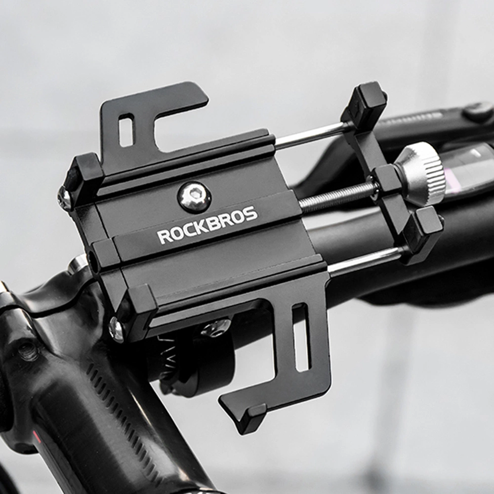 Rockbros 699-BK Aluminum Alloy Bicycle Phone Holder - Blackeng
