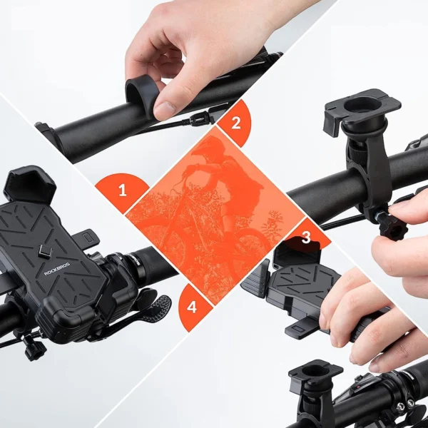 Rockbros 25210030001 Bike Phone Holder for Handlebars - Blackeng