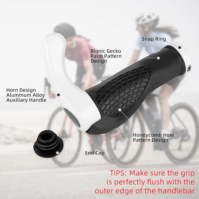 Rockbros BT1007W Bicycle Holder Set with Horns - Whiteeng