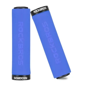 Rockbros BT1001BLBK sponge bicycle handlebar grips - blue and blackeng