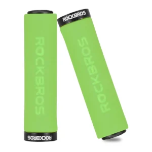 Rockbros BT1001GNBK sponge bicycle handlebar grips - green and blackeng