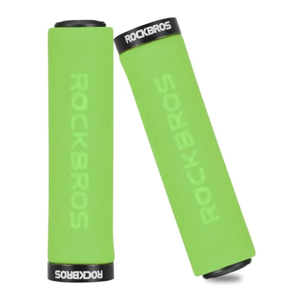 Rockbros BT1001GNBK sponge bicycle handlebar grips - green and blackeng