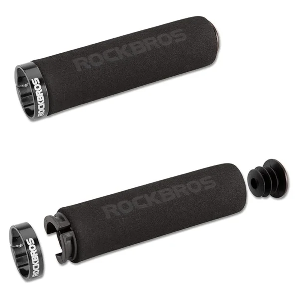 Rockbros BT1001BKBK sponge bicycle handlebar grips - blackeng