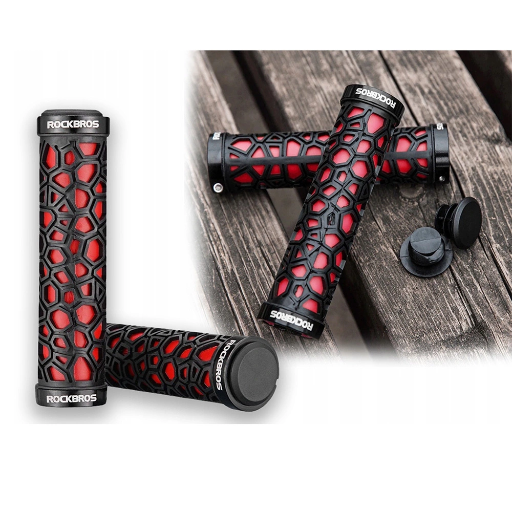 Rockbros 2017-14ARD bicycle grips - black and redeng