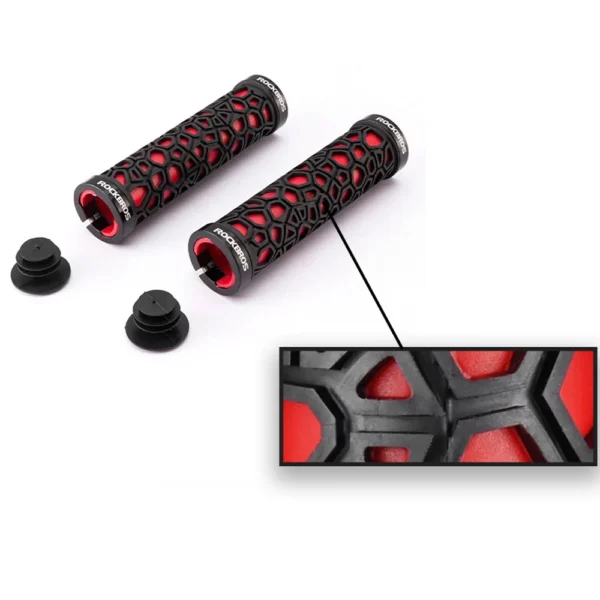 Rockbros 2017-14ARD bicycle grips - black and redeng