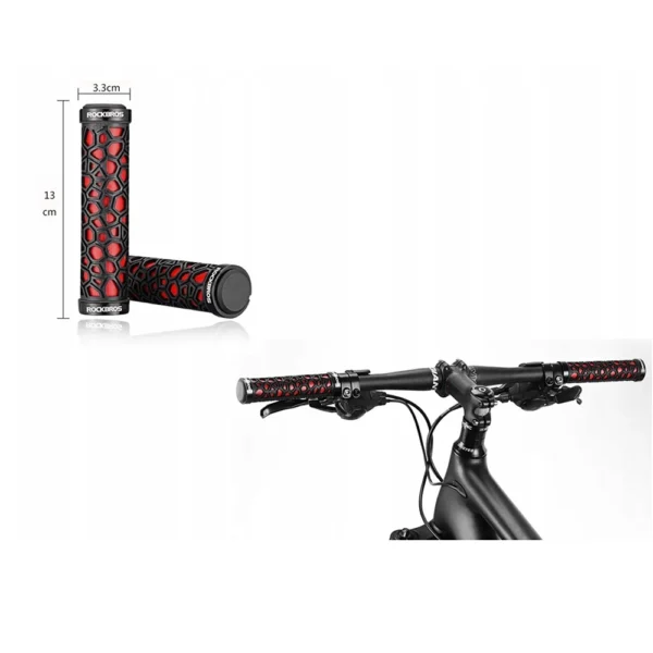 Rockbros 2017-14ARD bicycle grips - black and redeng