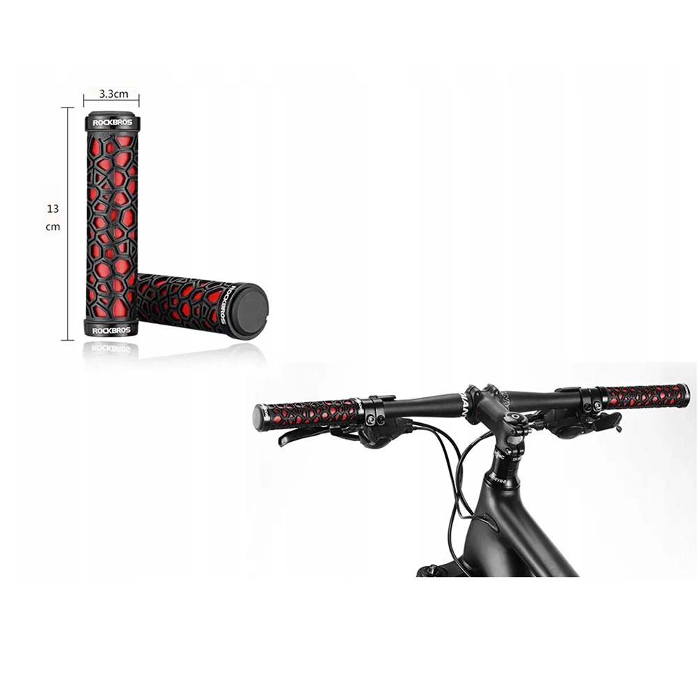Rockbros 2017-14ARD bicycle grips - black and redeng