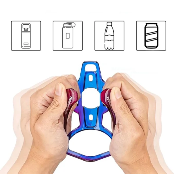 Rockbros FK338 bicycle holder for water bottle - blue and purpleeng