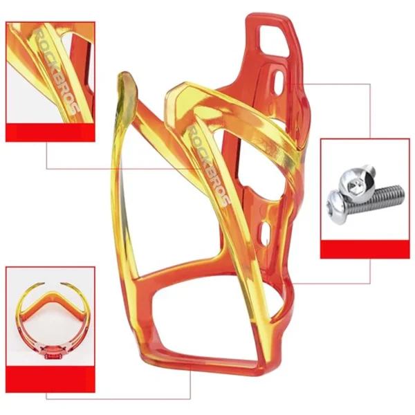 Rockbros FK338 bicycle holder for water bottle - red and yelloweng
