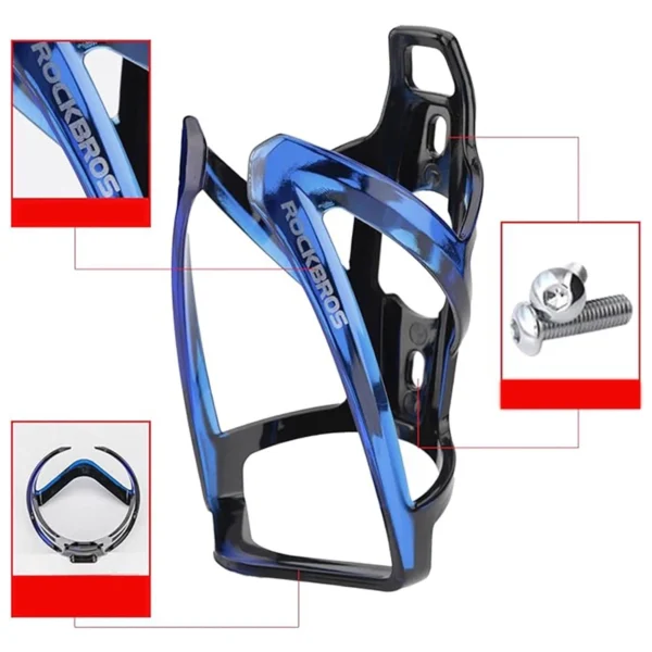 Rockbros FK338 bicycle holder for water bottle - black and blueeng