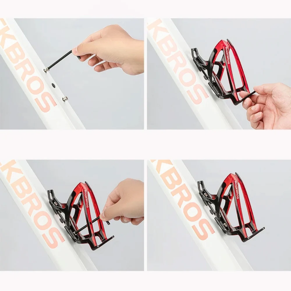 Rockbros FK338 bicycle holder for water bottle - black and redeng