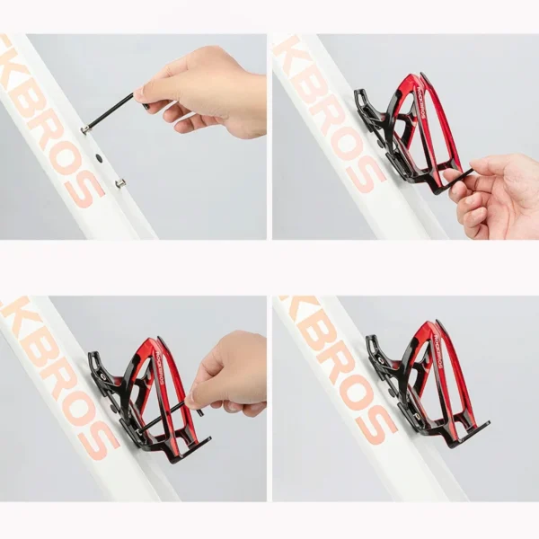 Rockbros FK338 bicycle holder for water bottle - black and redeng