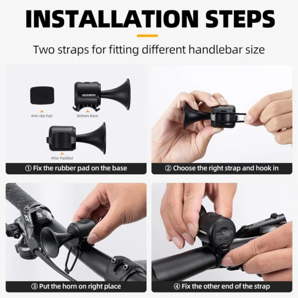 Rockbros 34210002001 electronic bicycle bell - blackeng