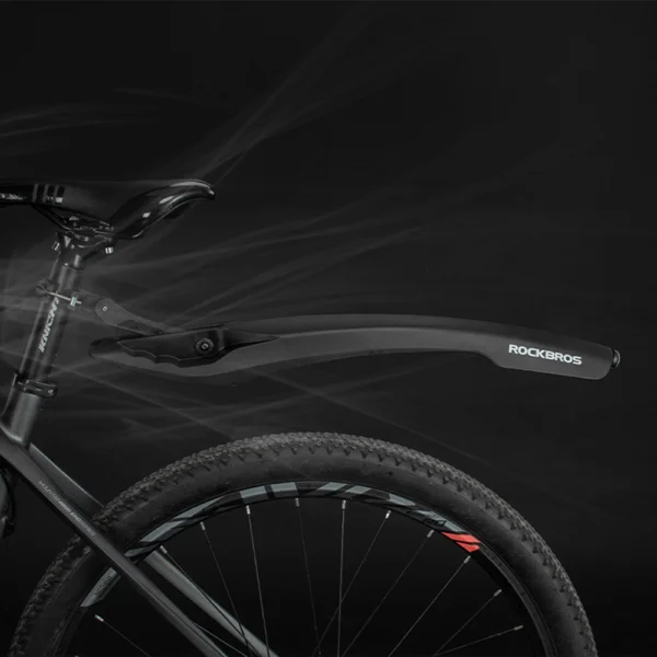 Rockbros DNB8001 mudguard with red LED light - blackeng