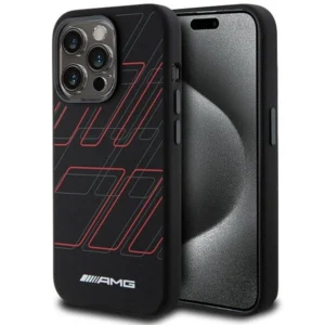 AMG Silicone Large Rhombuses Pattern MagSafe case for iPhone 15 Pro - blackeng
