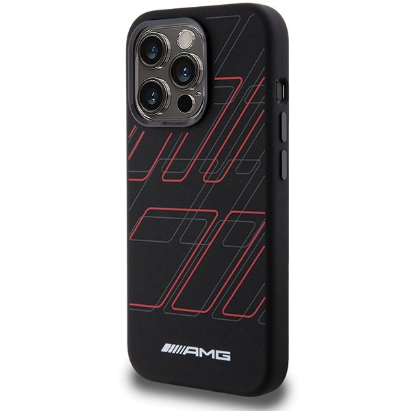 AMG Silicone Large Rhombuses Pattern MagSafe case for iPhone 15 Pro - blackeng