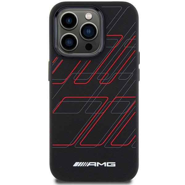 AMG Silicone Large Rhombuses Pattern MagSafe case for iPhone 15 Pro - blackeng