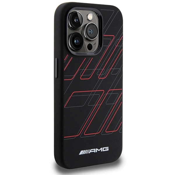 AMG Silicone Large Rhombuses Pattern MagSafe case for iPhone 15 Pro - blackeng