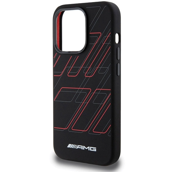 AMG Silicone Large Rhombuses Pattern MagSafe case for iPhone 15 Pro - blackeng