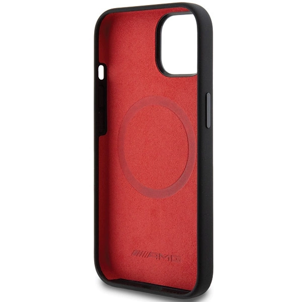 AMG Silicone Large Rhombuses Pattern MagSafe Case for iPhone 15 Plus / 14 Plus - Blackeng