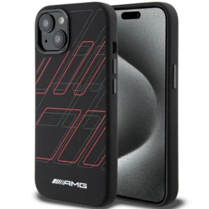 AMG Silicone Large Rhombuses Pattern MagSafe Case for iPhone 15/14/13 - Blackeng