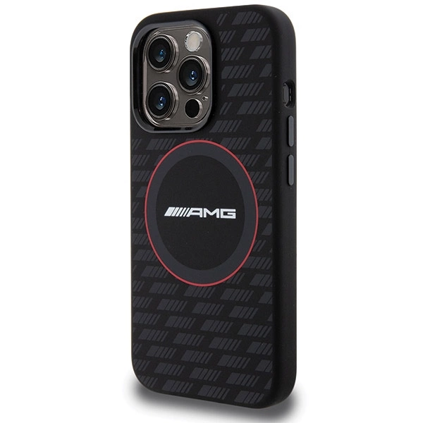 AMG Silicone Carbon Pattern MagSafe case for iPhone 15 Pro Max - blackeng
