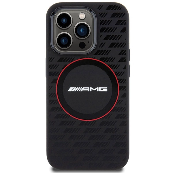 AMG Silicone Carbon Pattern MagSafe case for iPhone 15 Pro Max - blackeng