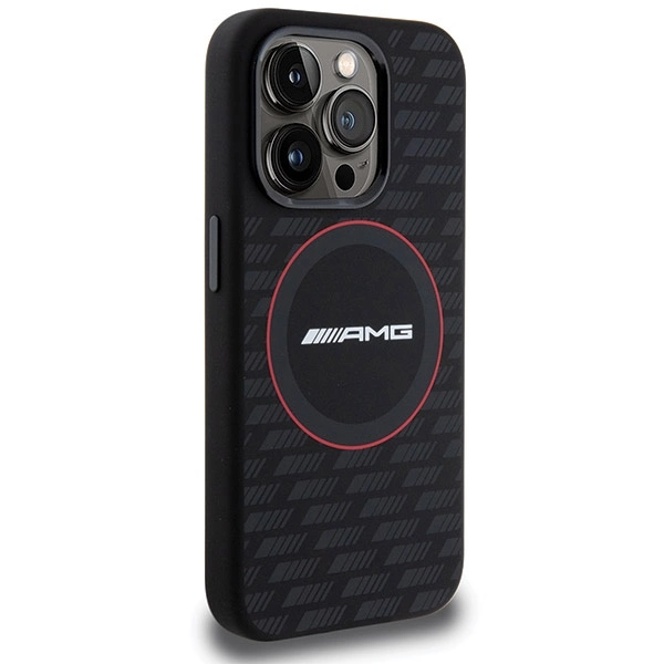 AMG Silicone Carbon Pattern MagSafe case for iPhone 15 Pro Max - blackeng