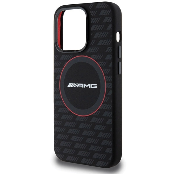 AMG Silicone Carbon Pattern MagSafe case for iPhone 15 Pro Max - blackeng