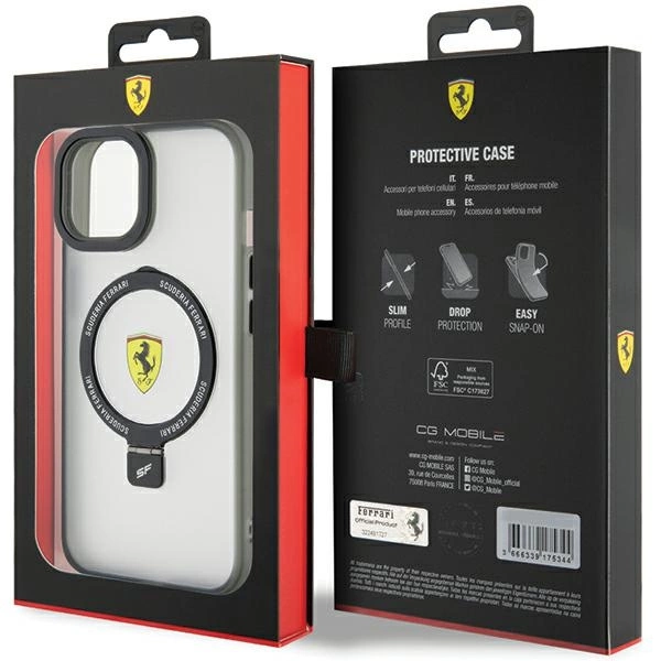 Ferrari Ring Stand 2023 Collection MagSafe Case for iPhone 15 Plus / 14 Plus - Blackeng