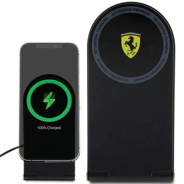 Ferrari Printed Logo MagSafe foldable 2in1 15W inductive charger - blackeng