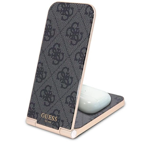 Guess 4G Pattern MagSafe foldable 2in1 15W inductive charger - blackeng