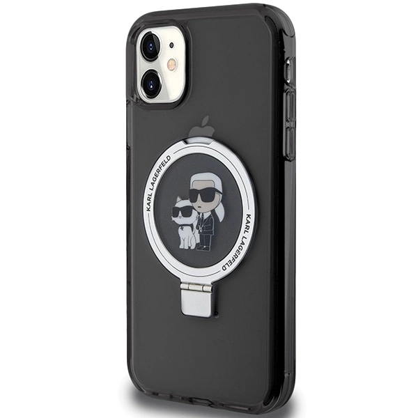 Karl Lagerfeld Ring Stand Karl&Choupette MagSafe case for iPhone 11 / Xr - blackeng