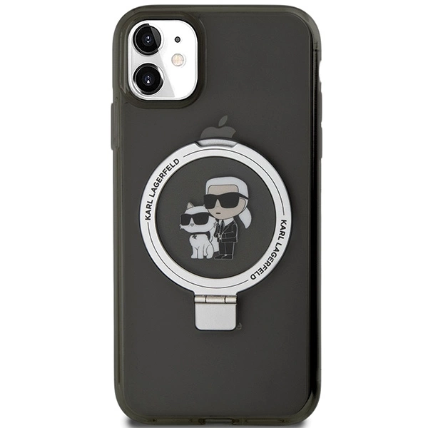 Karl Lagerfeld Ring Stand Karl&Choupette MagSafe case for iPhone 11 / Xr - blackeng