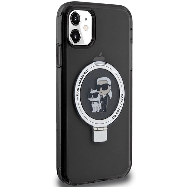 Karl Lagerfeld Ring Stand Karl&Choupette MagSafe case for iPhone 11 / Xr - blackeng