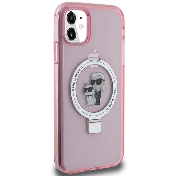 Karl Lagerfeld Ring Stand Karl&Choupette MagSafe case for iPhone 11 / Xr - pinkeng