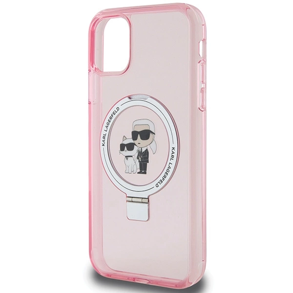 Karl Lagerfeld Ring Stand Karl&Choupette MagSafe case for iPhone 11 / Xr - pinkeng