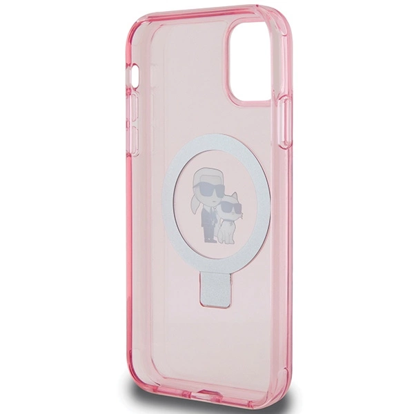 Karl Lagerfeld Ring Stand Karl&Choupette MagSafe case for iPhone 11 / Xr - pinkeng